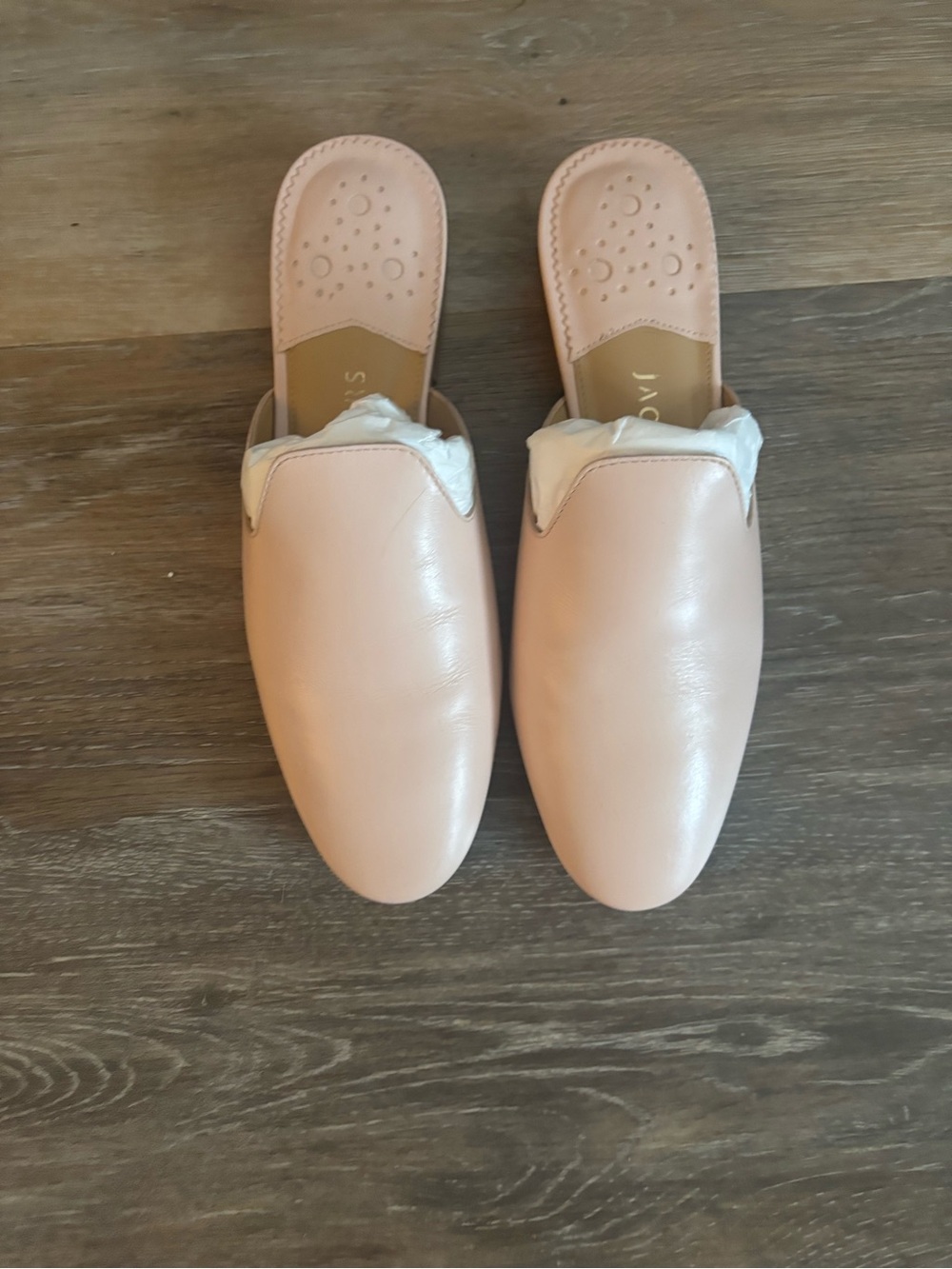 Jack Rogers Blush Pink Leather Slip-On Mules